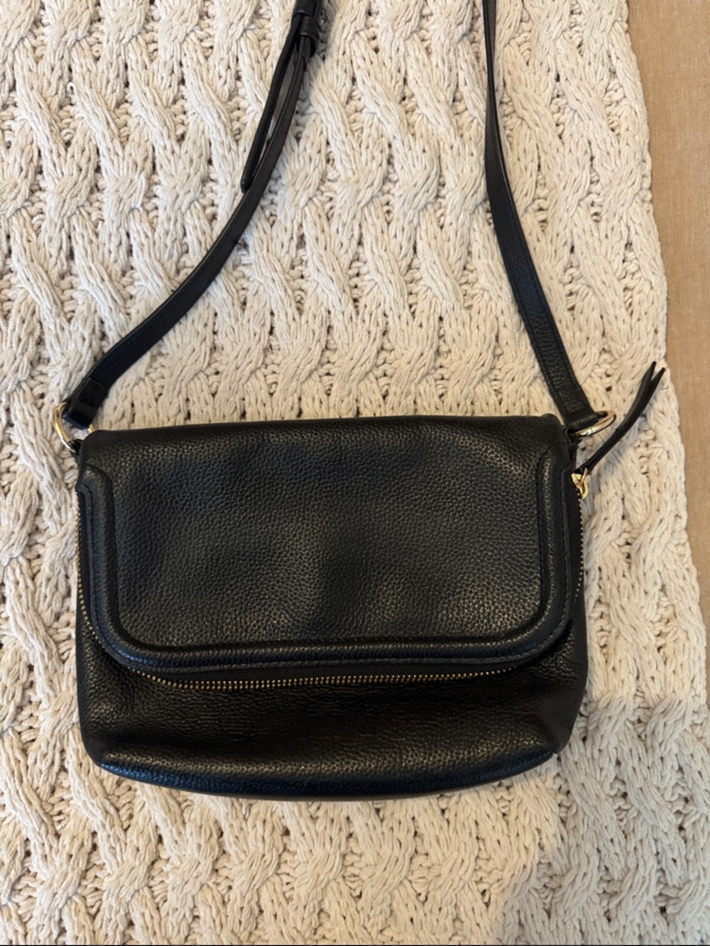 Nordstrom Black Pebbled Leather Crossbody Bag